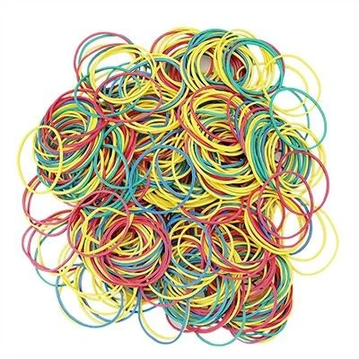 small bright colored rubber bands