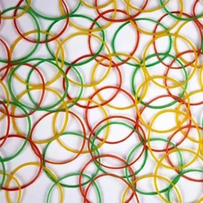Poly rubber bands for mail bundling