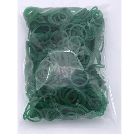Small green rubber bands kit for DIY crafts projects