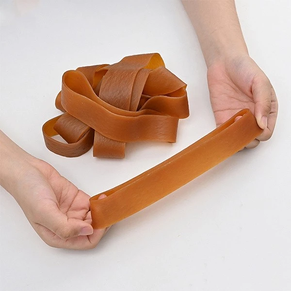 Long-lasting rubber bands for postal packaging